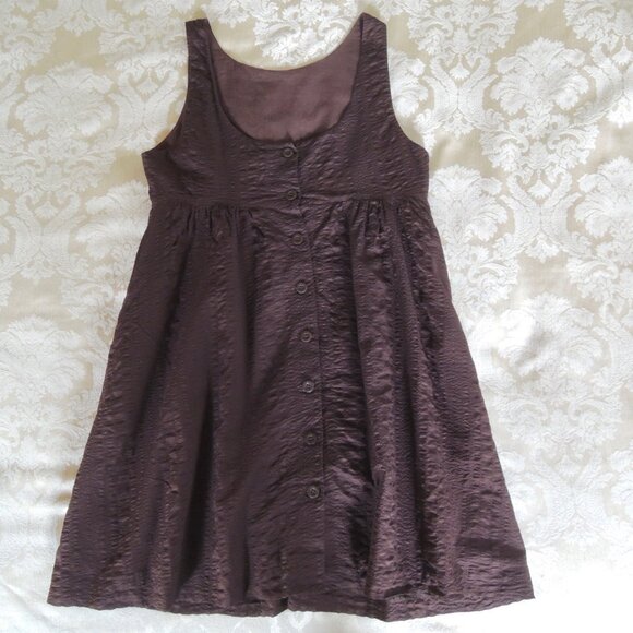 J. Crew Brown Textured Empire Mini Dress 12P - Picture 6 of 7